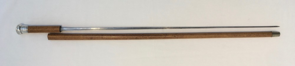 Silver Handled Malacca Sword Stick London 1886