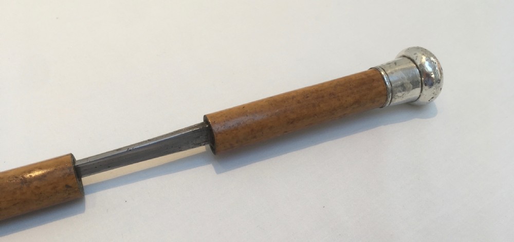 Silver Handled Malacca Sword Stick London 1886 View III