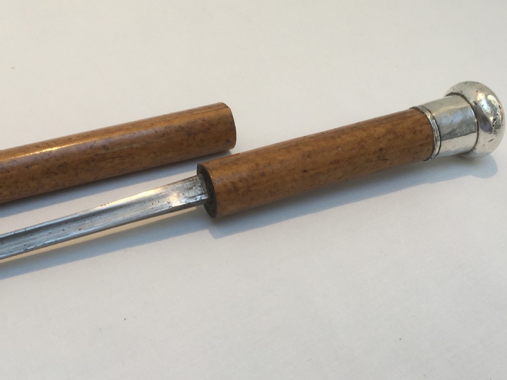 Silver Handled Malacca Sword Stick London 1886 View IX