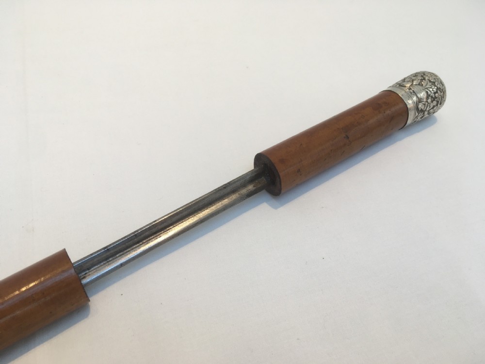 Chinese Silver Topped Sword Stick