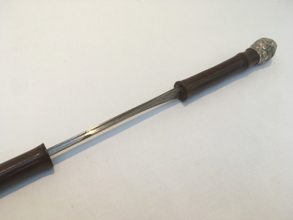 Silver Pineapple Topped Sword Stick London 1886 View III