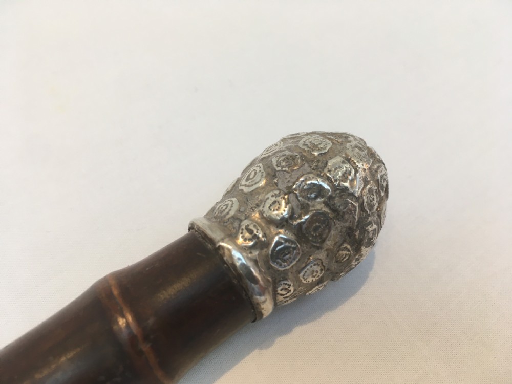 Silver Pineapple Topped Sword Stick London 1886 View V