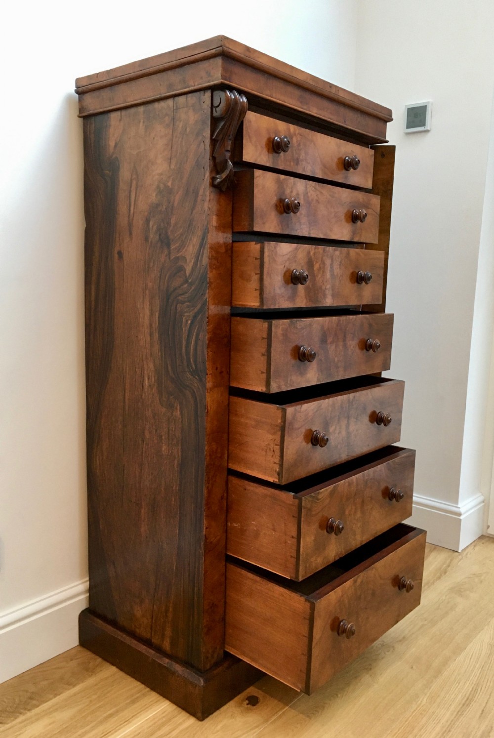 Burr Walnut Wellington Chest View V