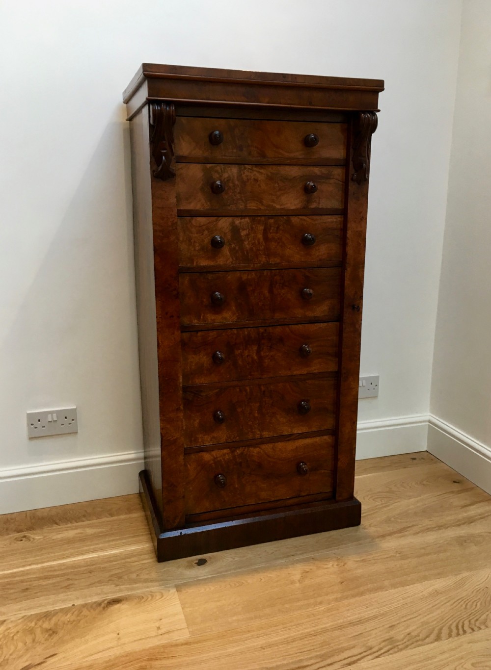 Burr Walnut Wellington Chest View XI