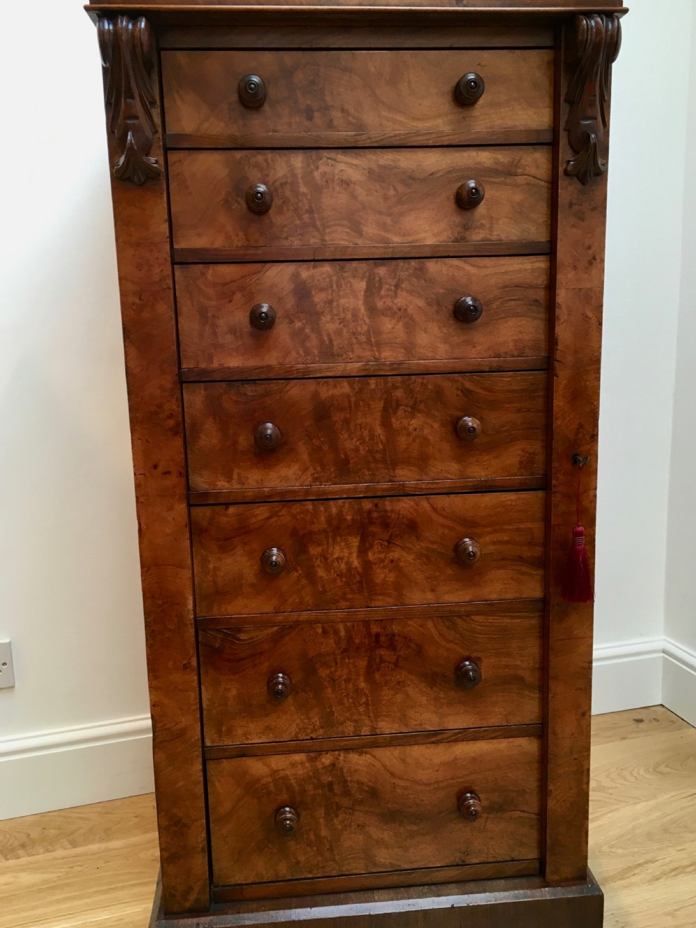 Burr Walnut Wellington Chest View XIII