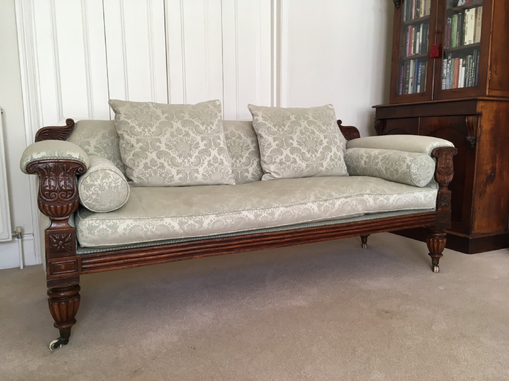 Regency Carved Mahogany Sofa