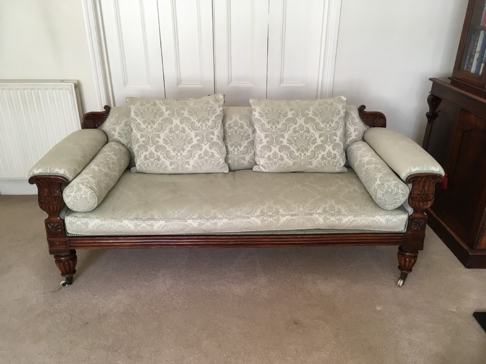 Regency Carved Mahogany Sofa View II