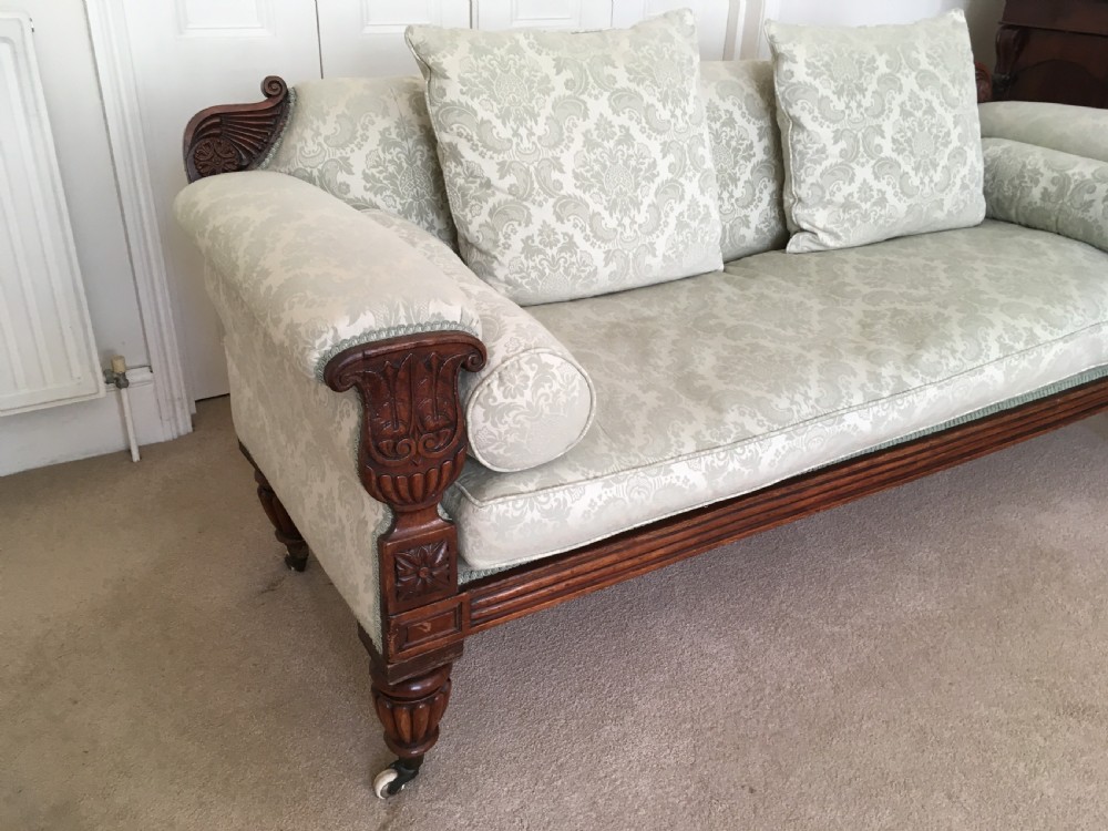 Regency Carved Mahogany Sofa View V