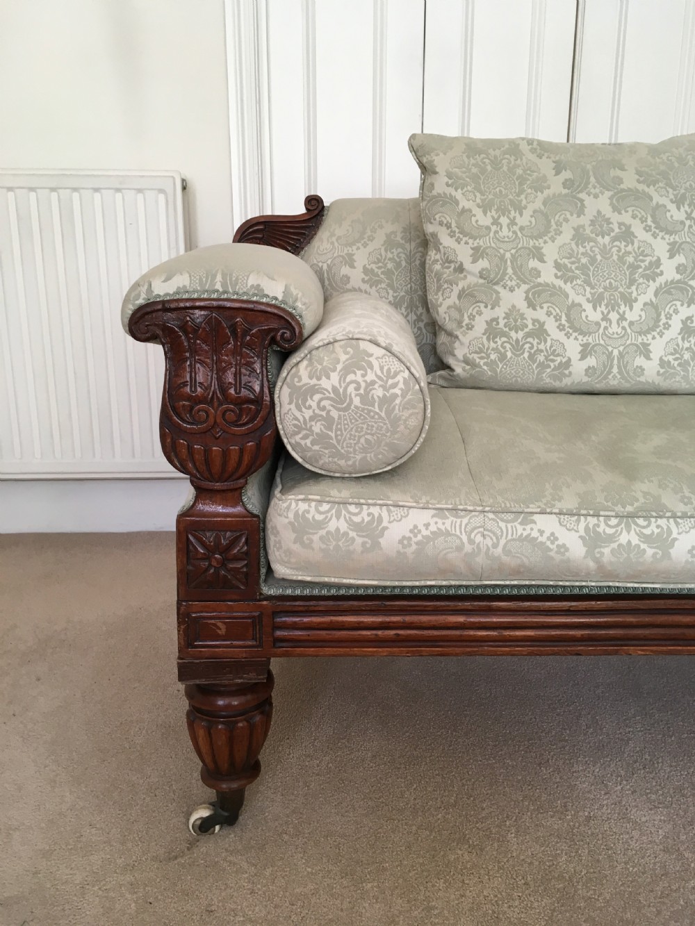 Regency Carved Mahogany Sofa View VII