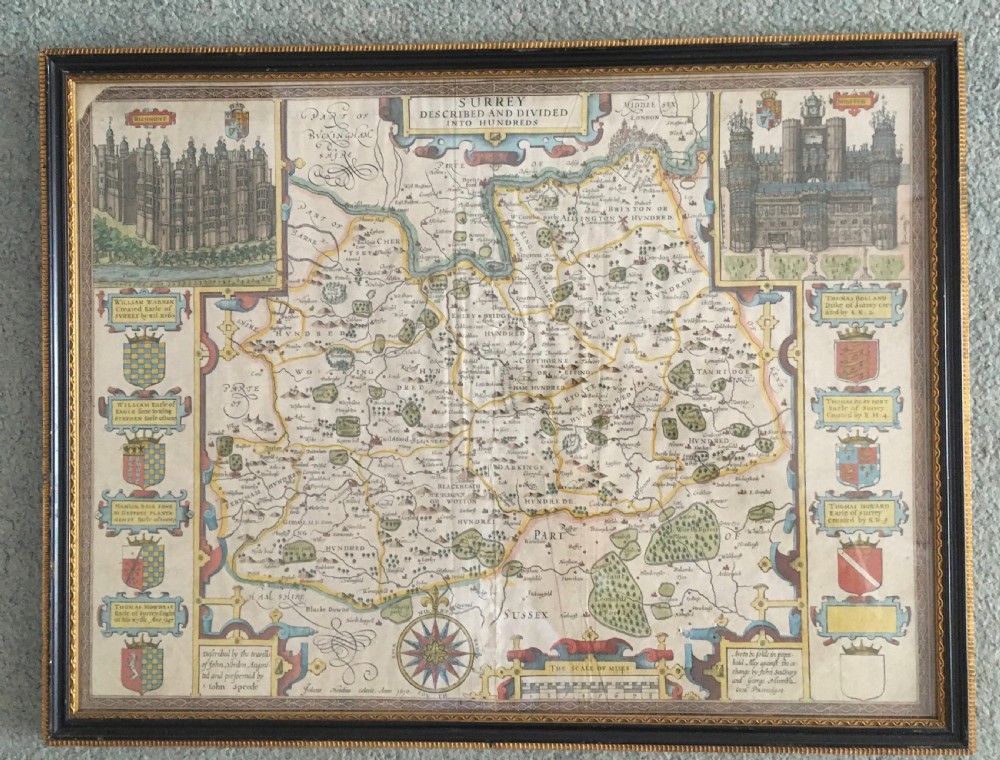 John Speed Map of Surrey 1610