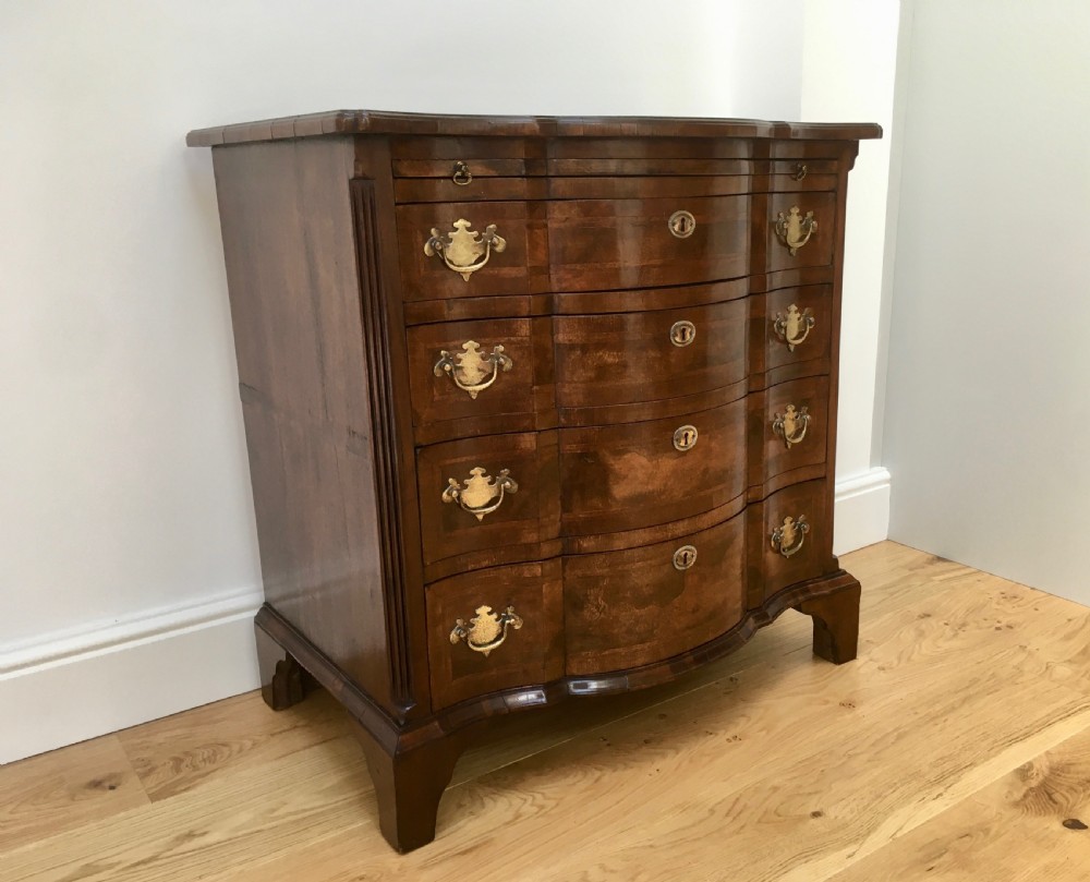 Walnut Serpentine Bachelors Chest
