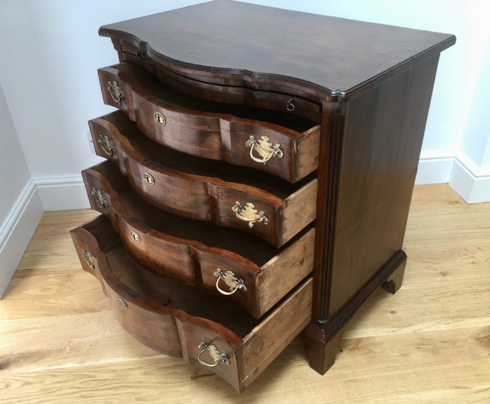 Walnut Serpentine Bachelors Chest View X