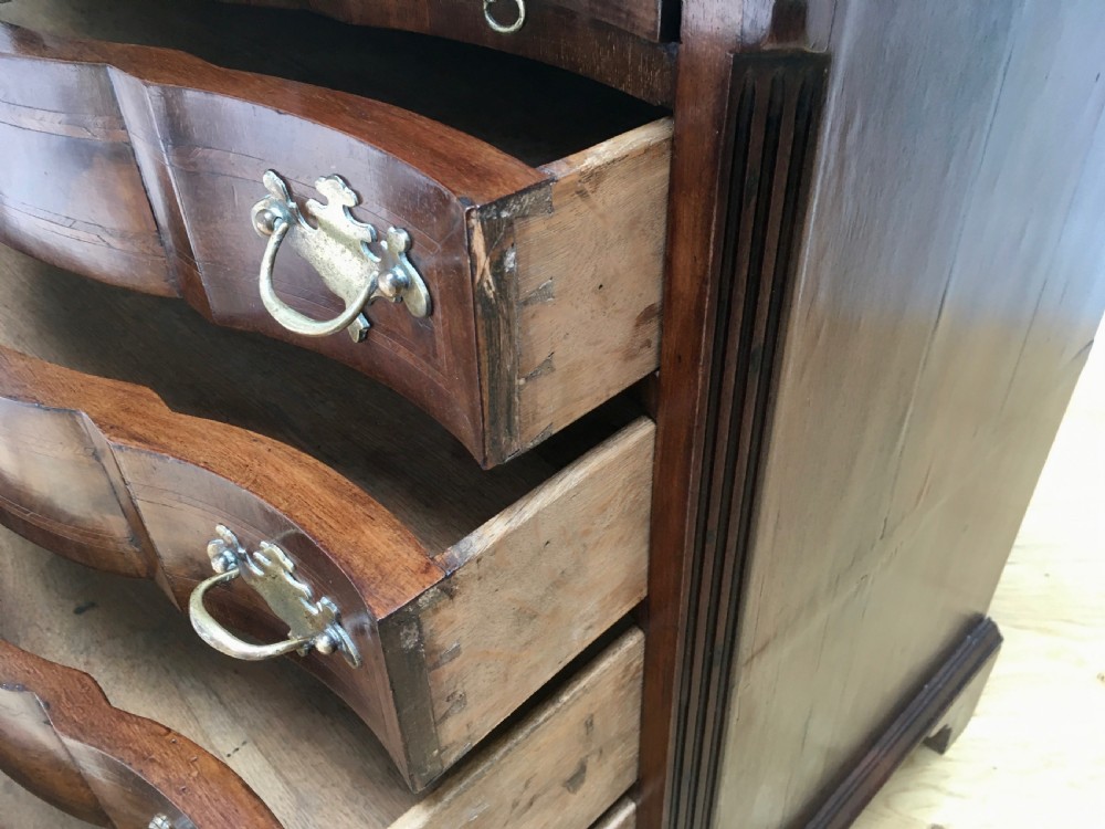 Walnut Serpentine Bachelors Chest View XI