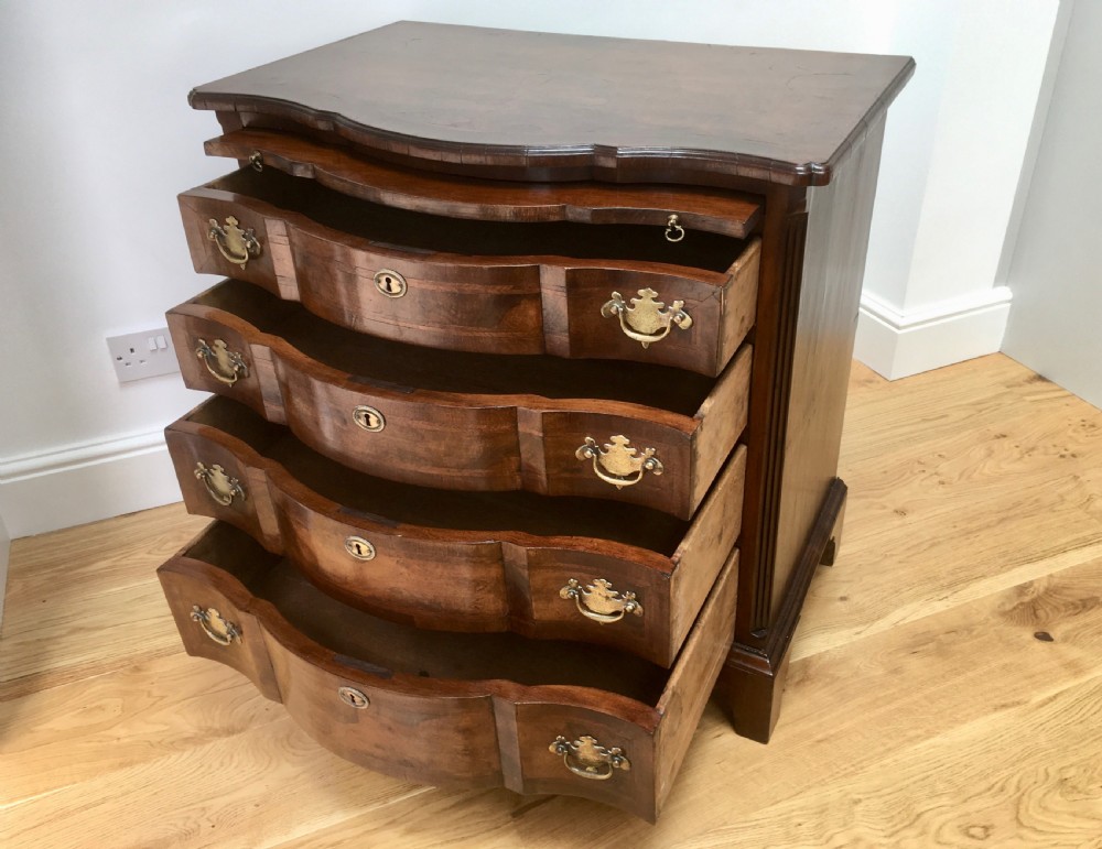 Walnut Serpentine Bachelors Chest View XII