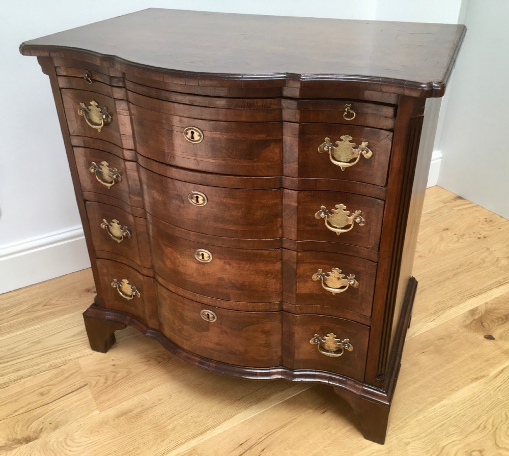 Walnut Serpentine Bachelors Chest View XV