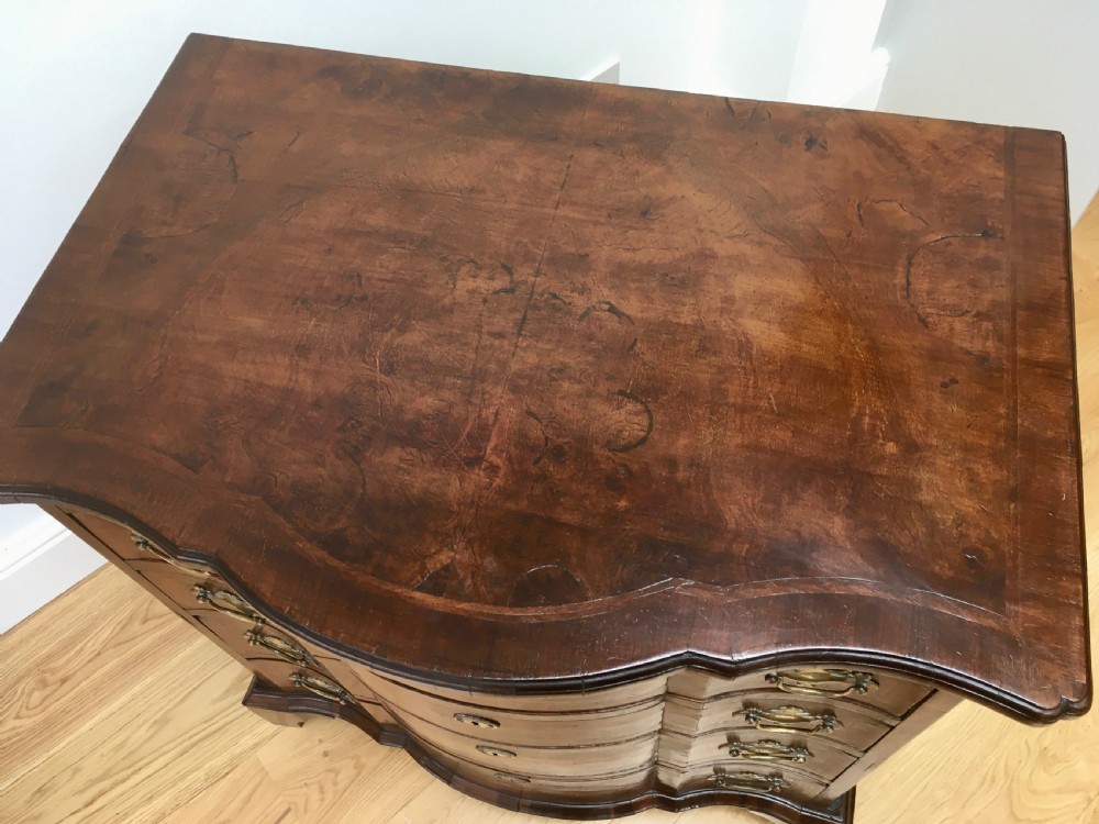 Walnut Serpentine Bachelors Chest View XVII