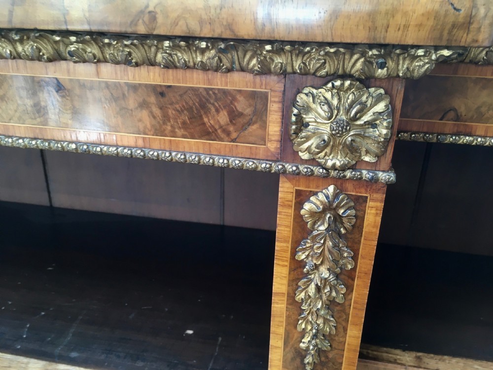 Walnut & Burr Walnut Breakfront Bookcase View VII