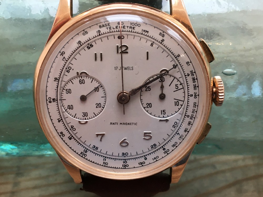 Vintage 18ct Gold Chronograph Wrist Watch View VII