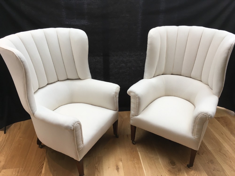 Rare Pair of 19th Century Barrel Back Armchairs View II