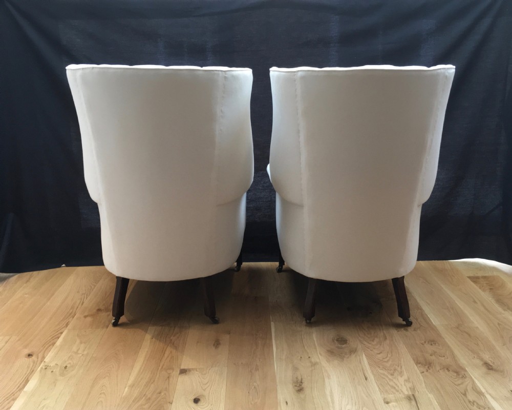 Rare Pair of 19th Century Barrel Back Armchairs View VI