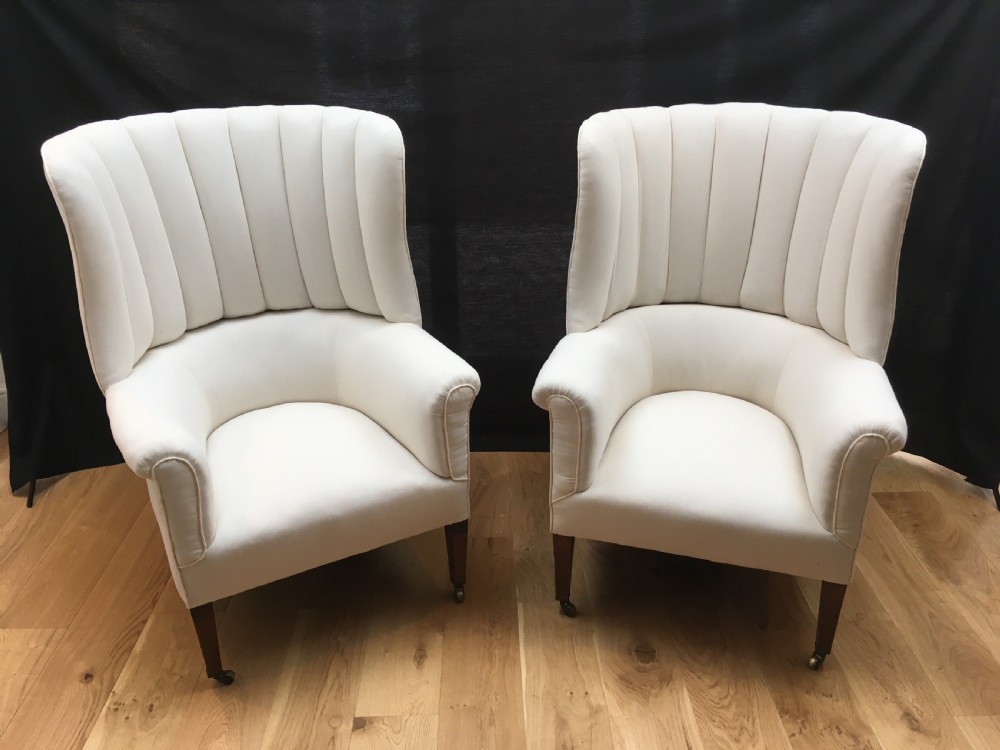 Rare Pair of 19th Century Barrel Back Armchairs View VII