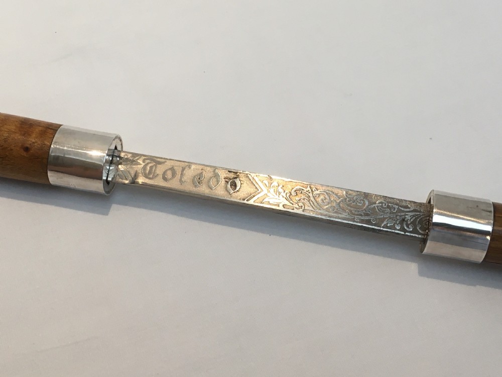 Crook Handled Malacca Sword Stick with Toledo Blade View IV