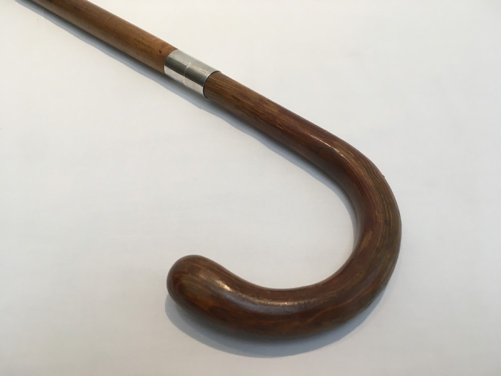 Crook Handled Malacca Sword Stick with Toledo Blade View V