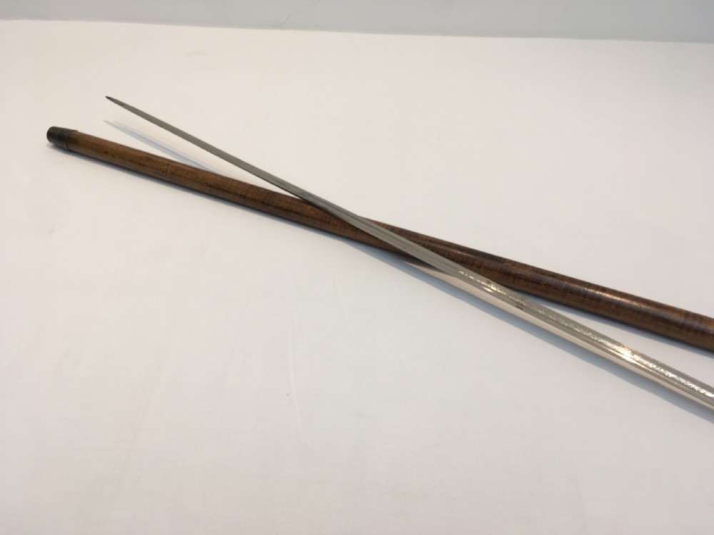 Crook Handled Malacca Sword Stick with Toledo Blade View IX
