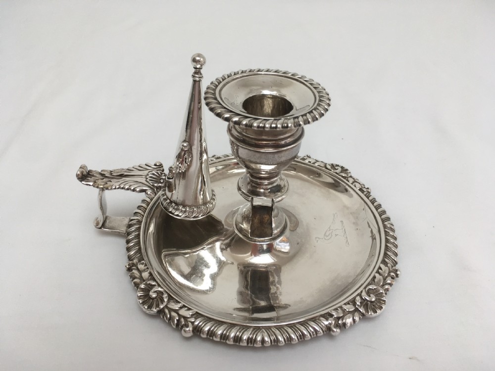 Georgian Silver Chamberstick London 1814 View XIII