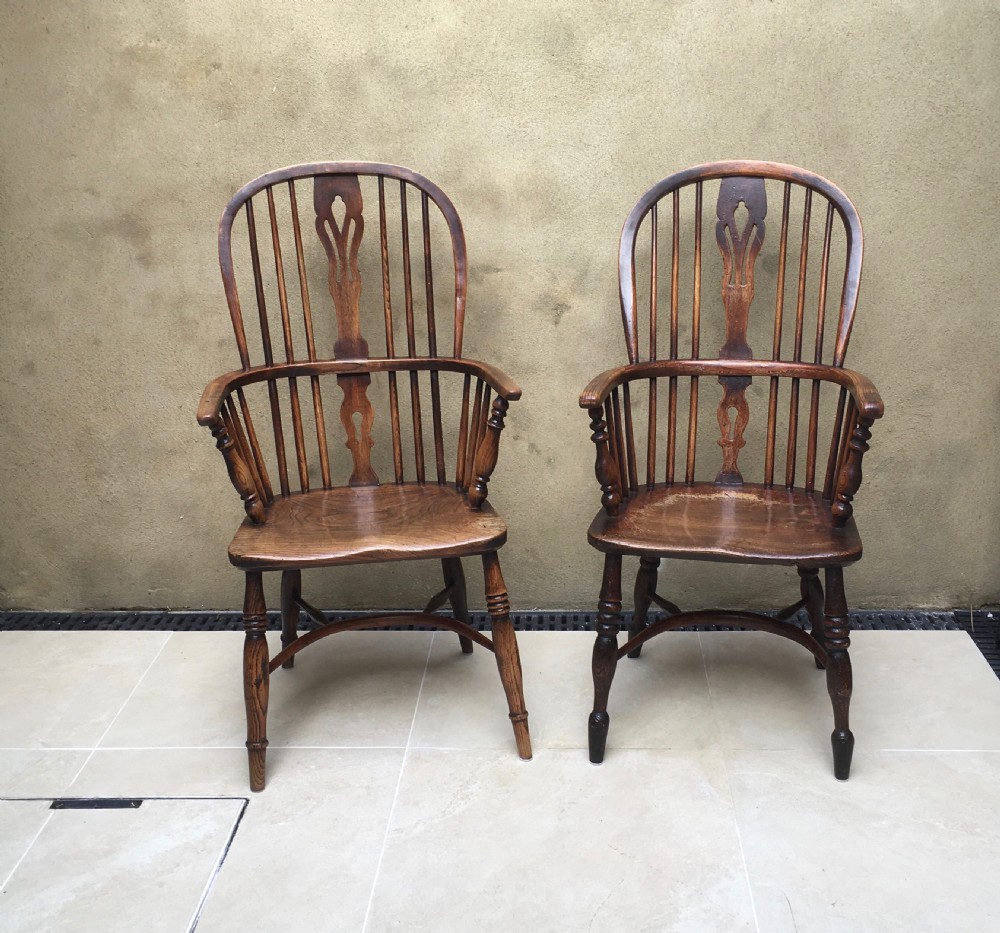Harlequin Set of 8 Windsor Ash & Elm Armchairs View III