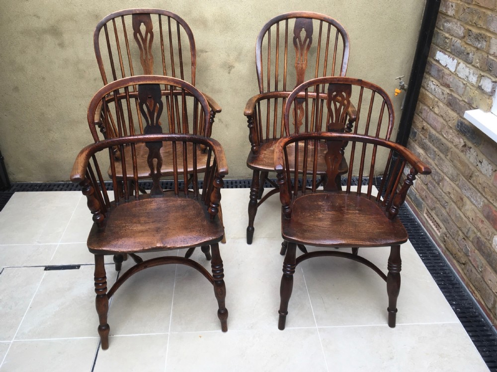 Harlequin Set of 8 Windsor Ash & Elm Armchairs View IV