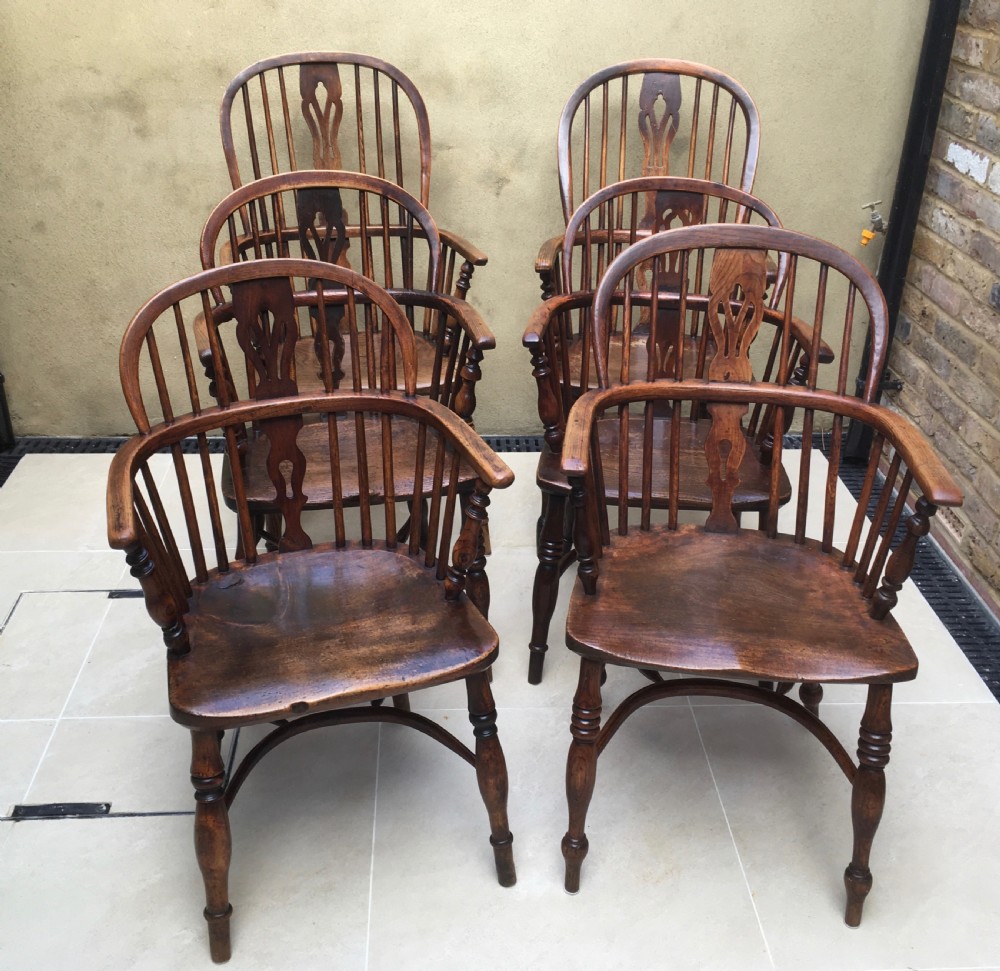 Harlequin Set of 8 Windsor Ash & Elm Armchairs View V