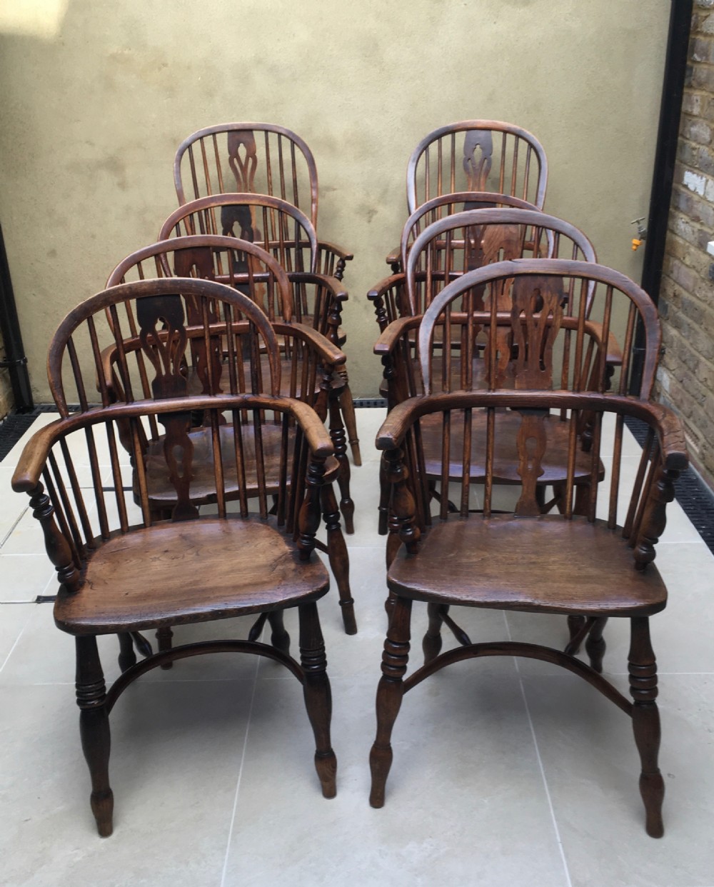 Harlequin Set of 8 Windsor Ash & Elm Armchairs View VI