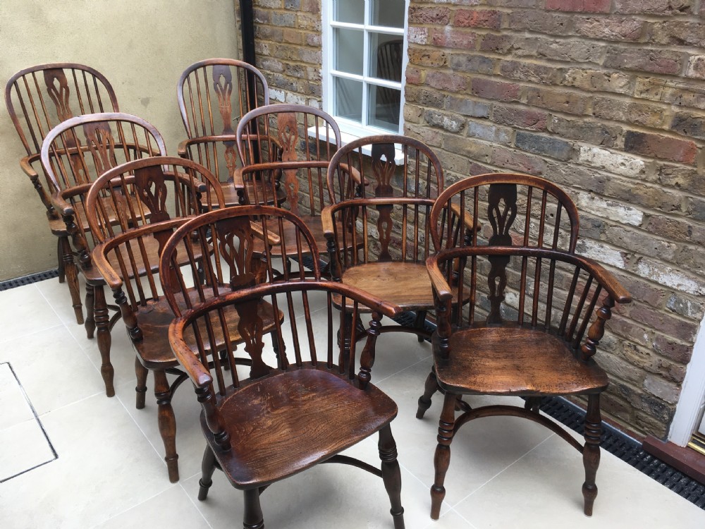 Harlequin Set of 8 Windsor Ash & Elm Armchairs View IX