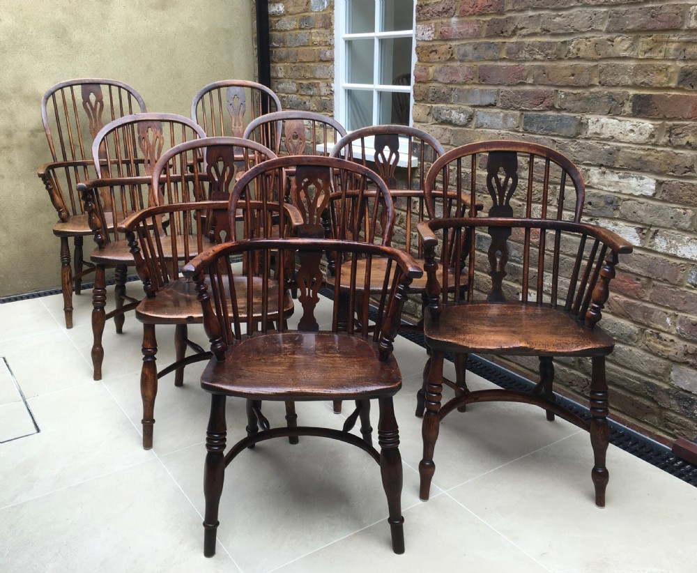 Harlequin Set of 8 Windsor Ash & Elm Armchairs View XII