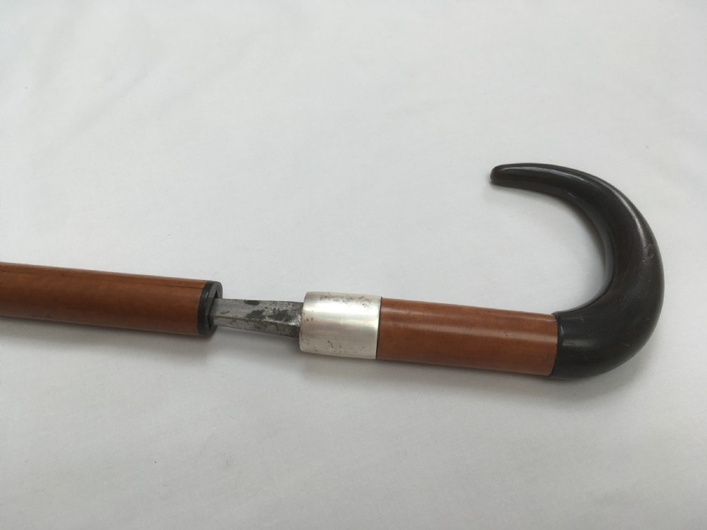 Horn Handled Malacca Sword Stick by Brigg View X
