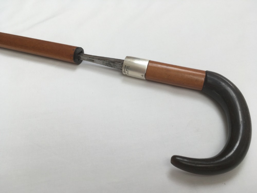 Horn Handled Malacca Sword Stick by Brigg View XI