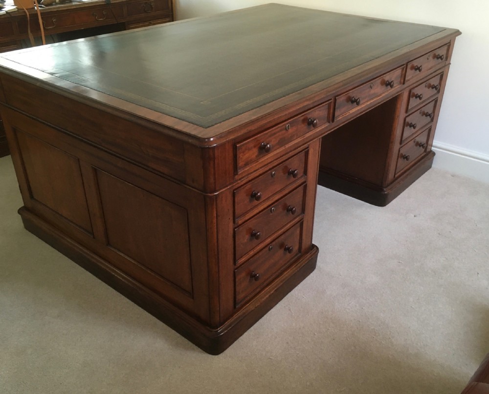 Large Mahogany Partners Desk