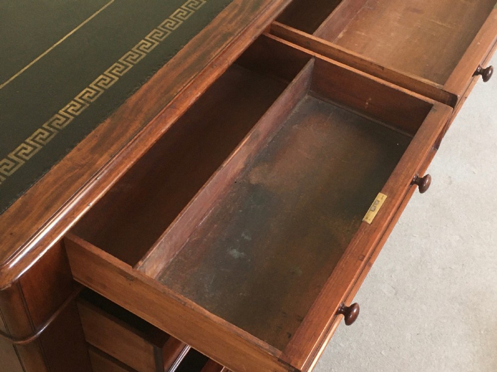 Large Mahogany Partners Desk View VII