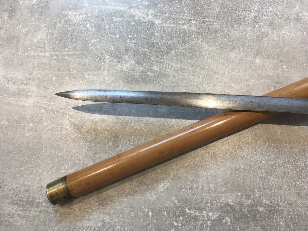 Late 19th Century Malacca Sword Stick with Silver Repousse Handle View V