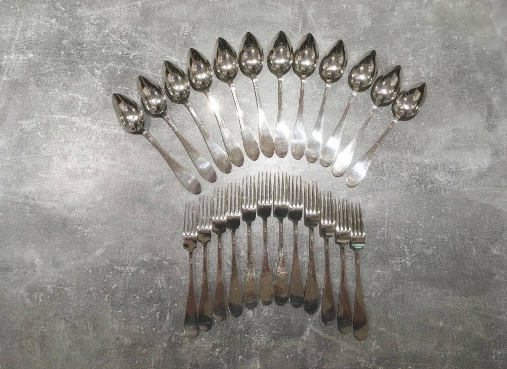 Cased Set of Twelve Silver Forks and Spoons View IV