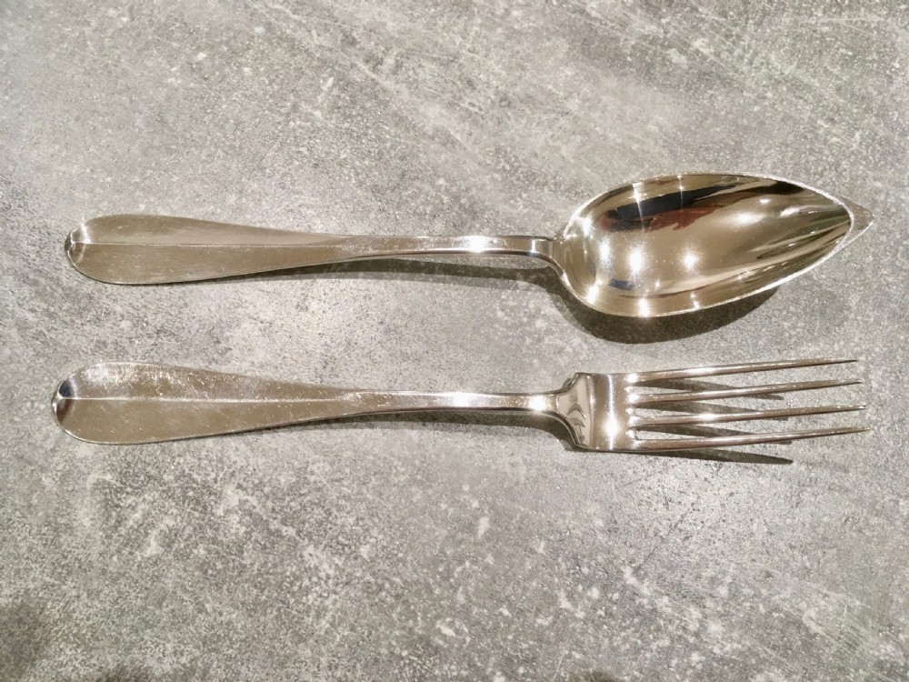 Cased Set of Twelve Silver Forks and Spoons View IX
