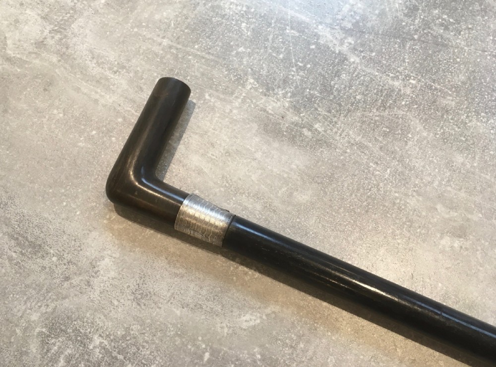 Horn Handled Ebony Walking Stick - Rev John Parry 1814-1894