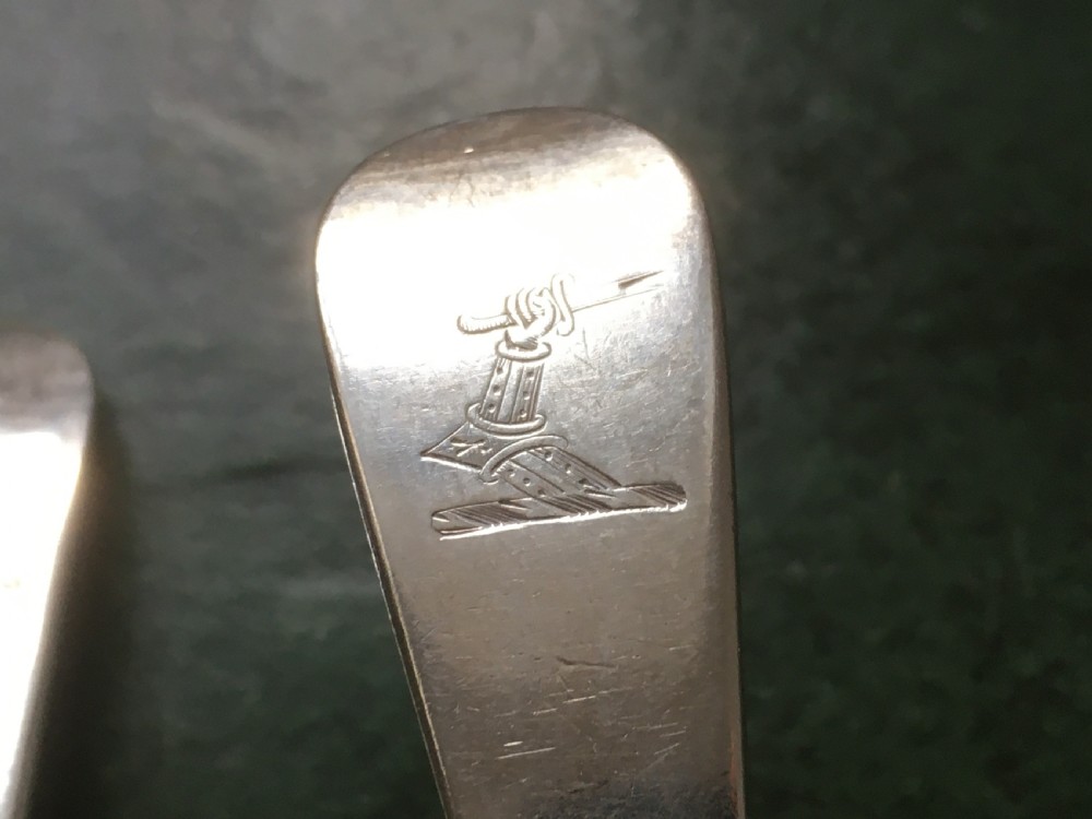 6 Georgian Silver Soup Spoons London 1776. View III