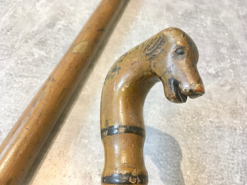 Rare 18th Century Hounds Head Sword Stick