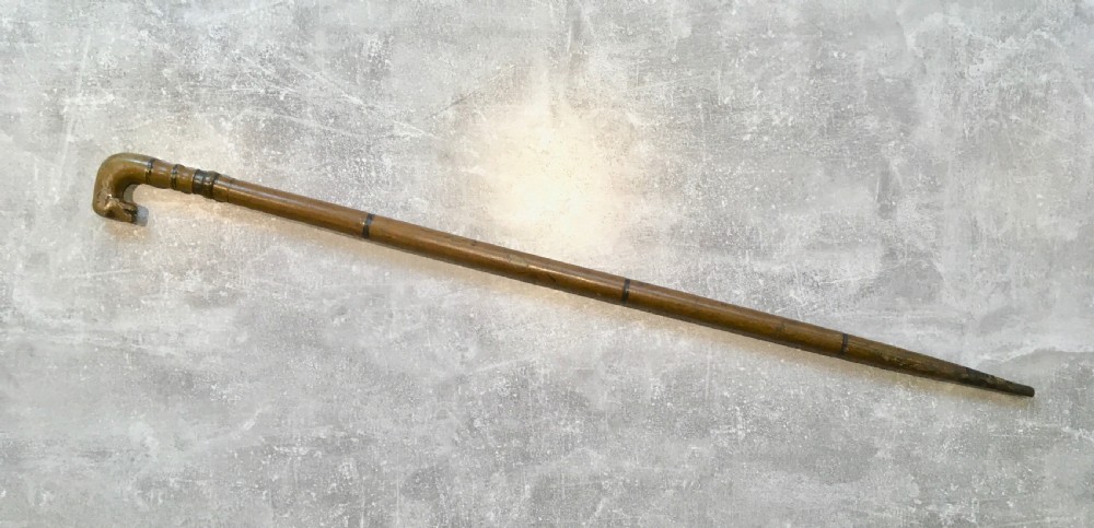 Rare 18th Century Hounds Head Sword Stick View IV