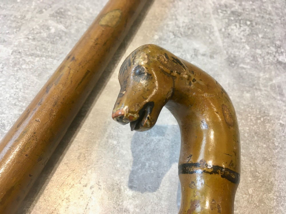Rare 18th Century Hounds Head Sword Stick View VI