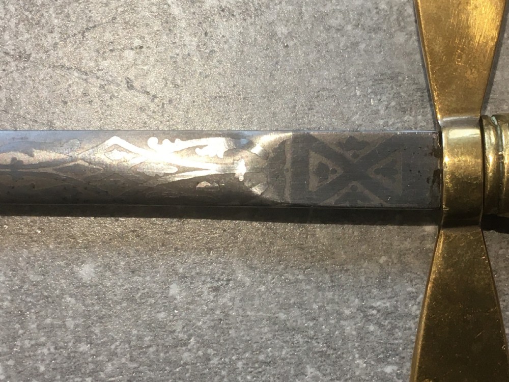 Ceremonial Masonic Sword inside Silver Bound Malacca Cane View VII