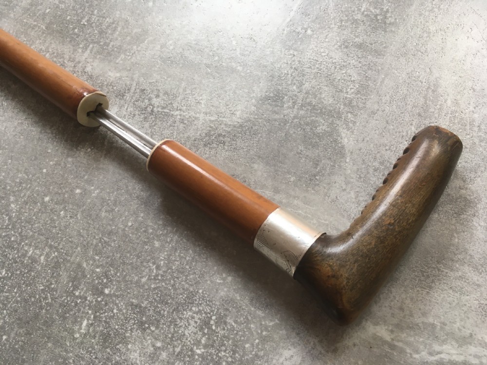 19th Century Malacca Sword Stick with Shaped Horn Handle View IV