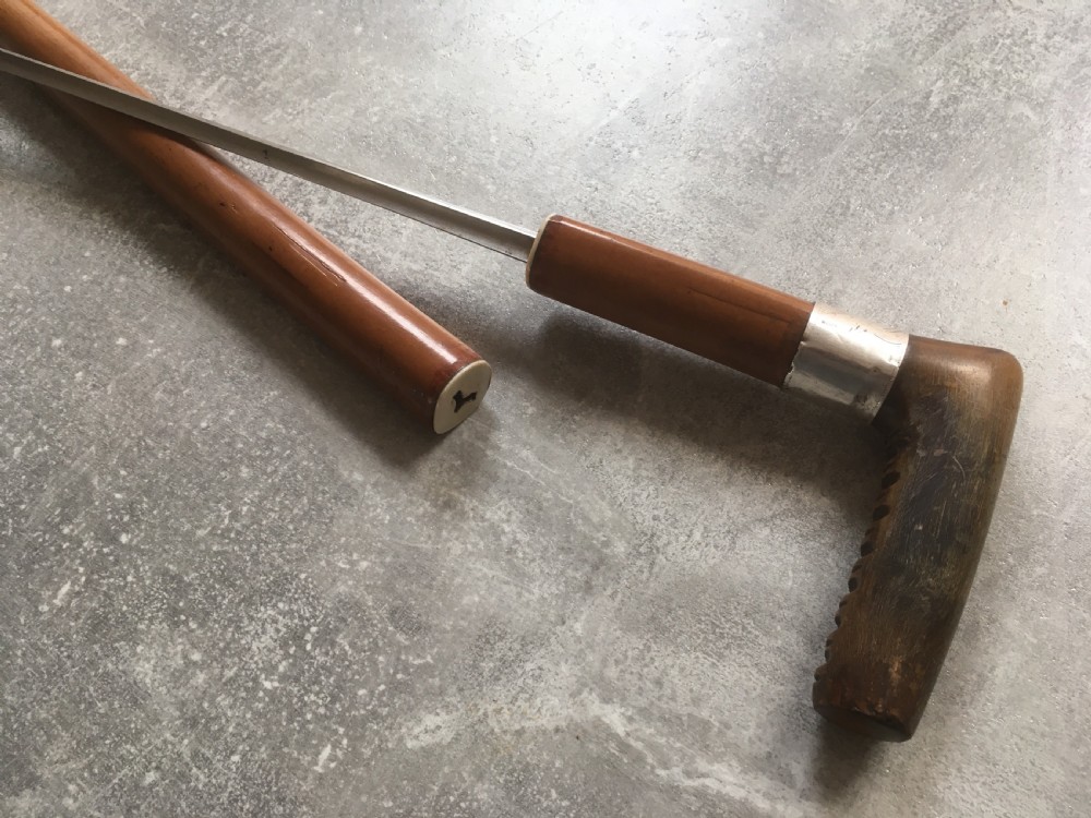 19th Century Malacca Sword Stick with Shaped Horn Handle View VI